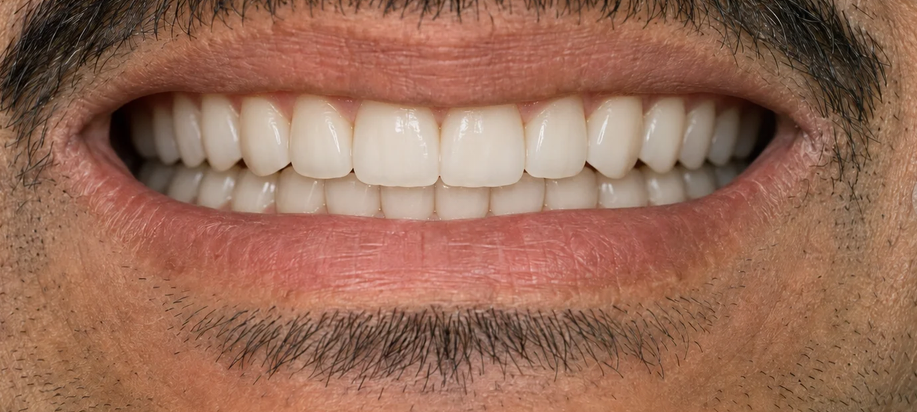 After treatment: bright, straight, natural-looking smile