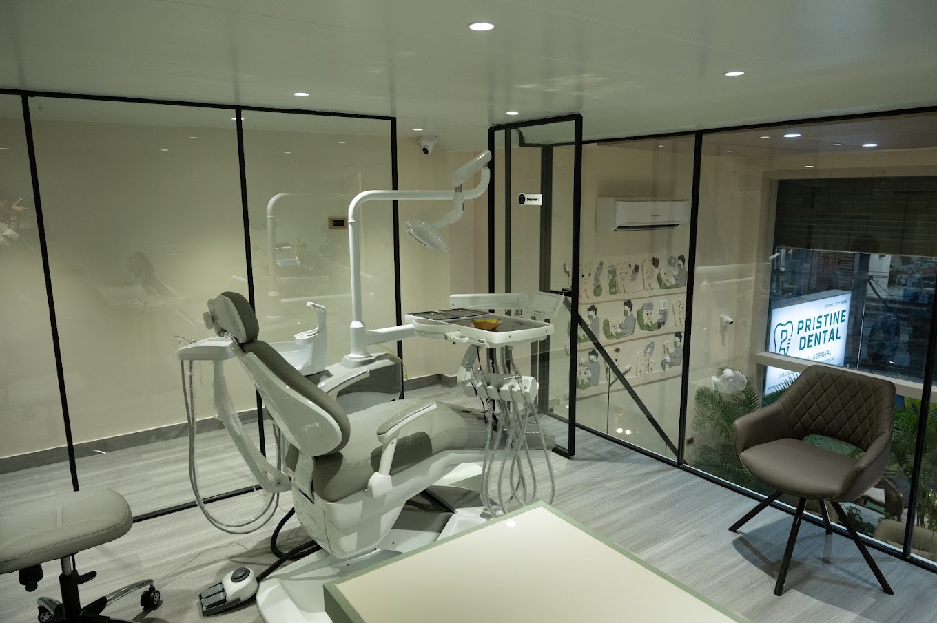 Pristine Dental operatory with city view